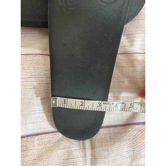 Gucci Men's Authentic Wolf GG Logo Print Brown Black Sandals Slides - 9 - Picture 13 of 16